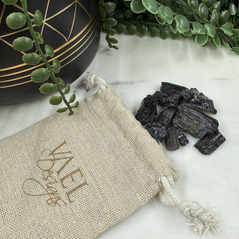 Small Bag of Black Tourmaline Crystals